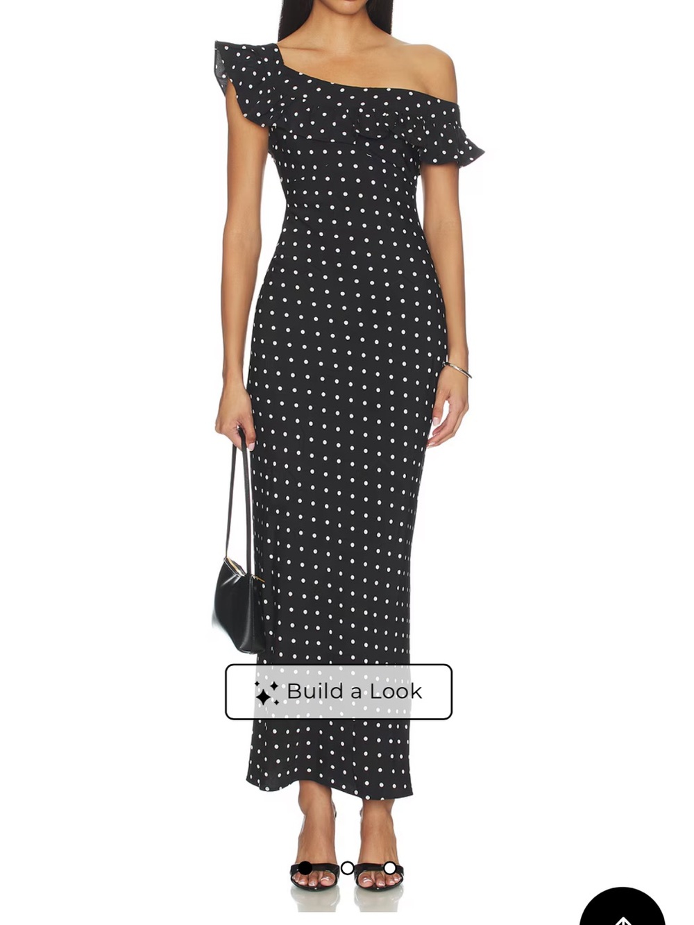 Monroe Maxi Dress in Black & White Dot